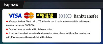 Car stereo payment options banner with Visa, MasterCard logos and Bank transfer info on Tampa Home & Garden Store