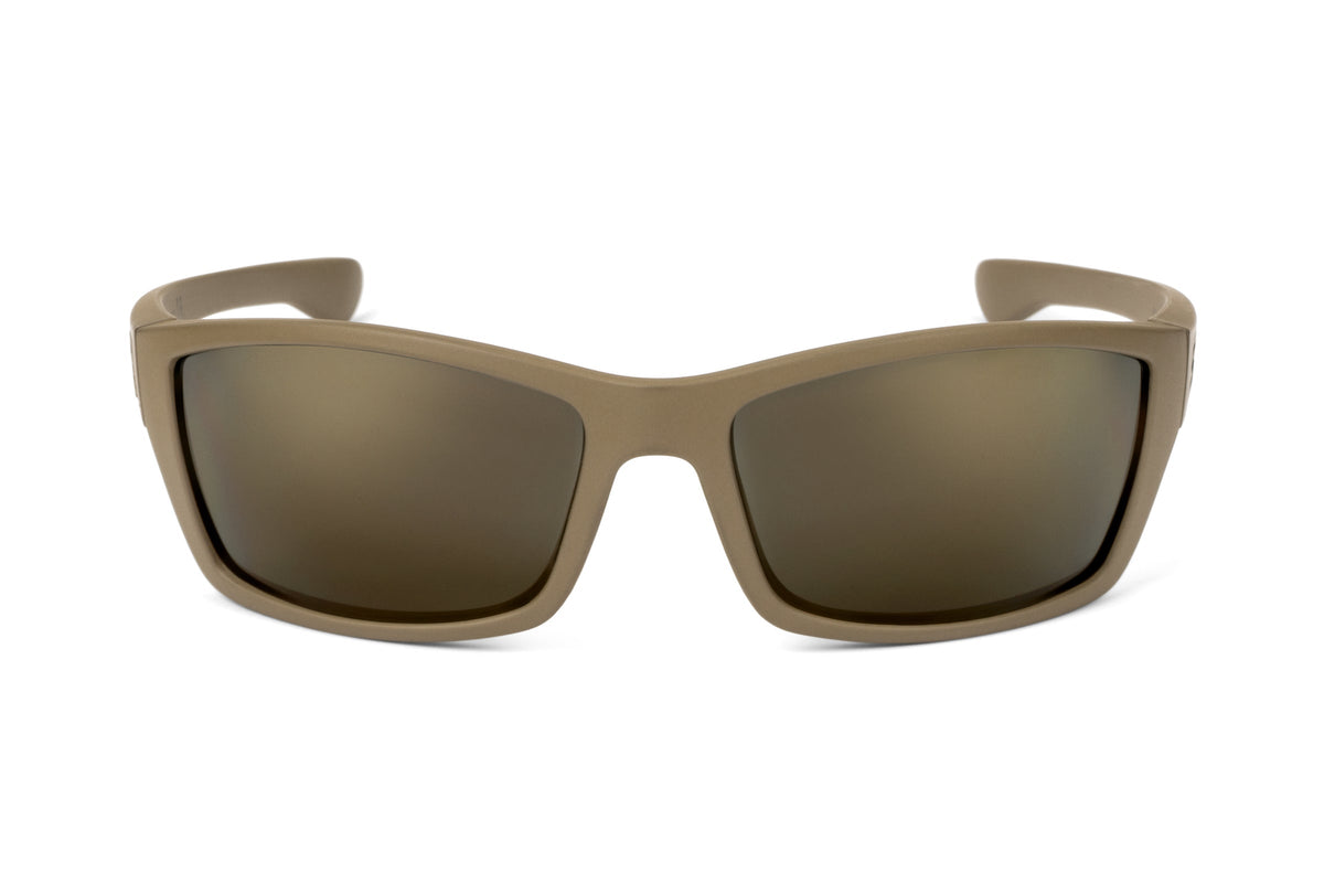 Scout Black Copper Light Pro sunglasses with tan frame and dark brown lenses on Tampa Home & Garden Store