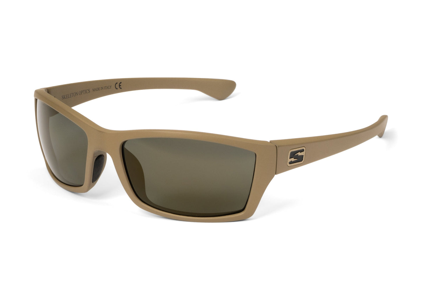 Scout by Skeleton Optics sunglasses with tan frame and dark gray lenses on Tampa Home & Garden Store