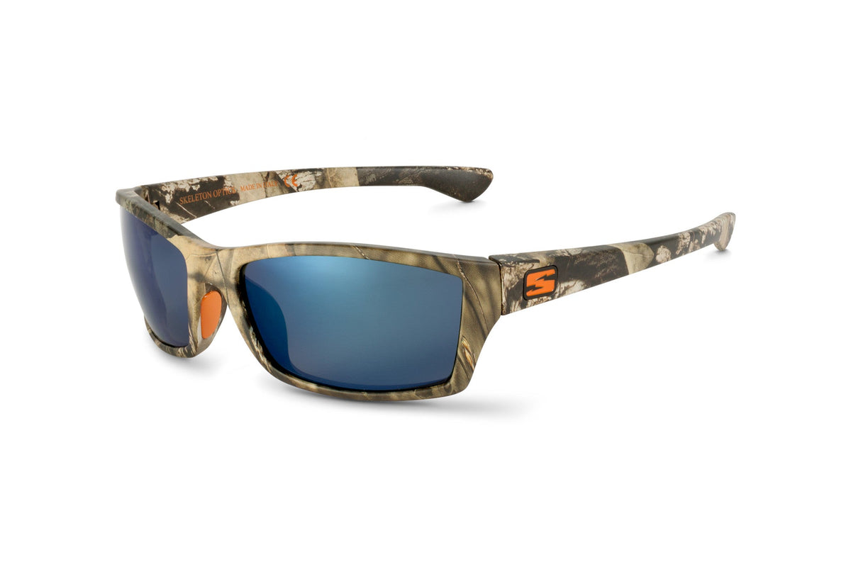Scout sunglasses Mossy Oak Break-Up camo by Skeleton Optics with blue lenses on Tampa Home & Garden Store