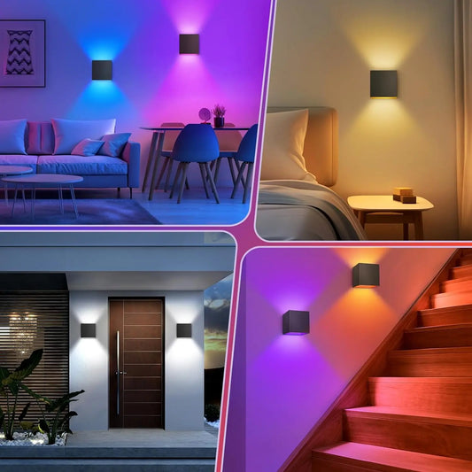 2 Pack Smart Outdoor Wall Lights RGBCW 10W LED Patio Lights App Voice Control - Tampa Home & Garden Store