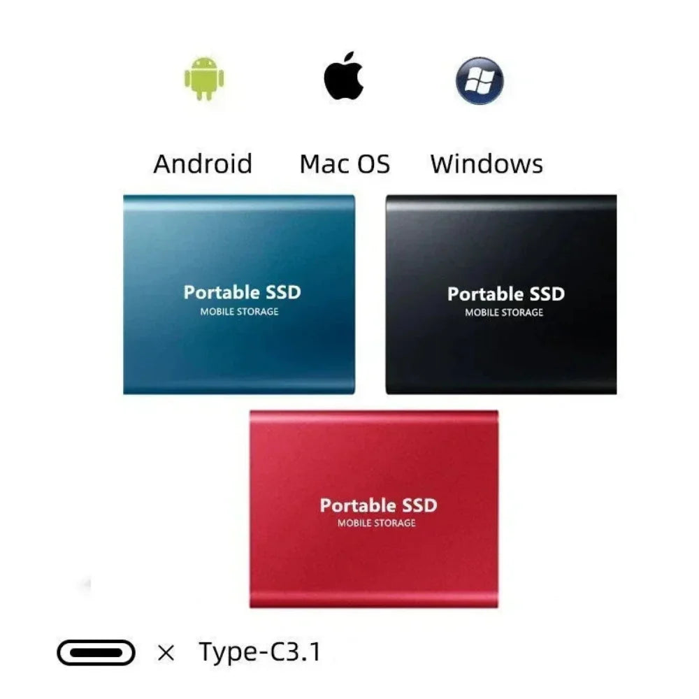 2TB External SSD USB 3.1 & USB-C Portable Solid State Drive