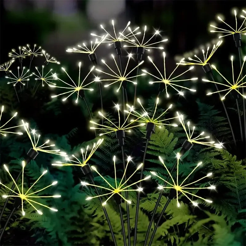Perfecsy solar LED firework garden lights, warm-white outdoor waterproof lawn stake set on Tampa Home & Garden Store