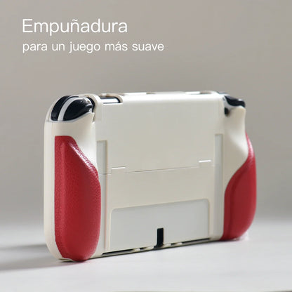Switch OLED all-in-one case with white body and red silicone grips by FLIPSTYLEZLLC on Tampa Home & Garden Store