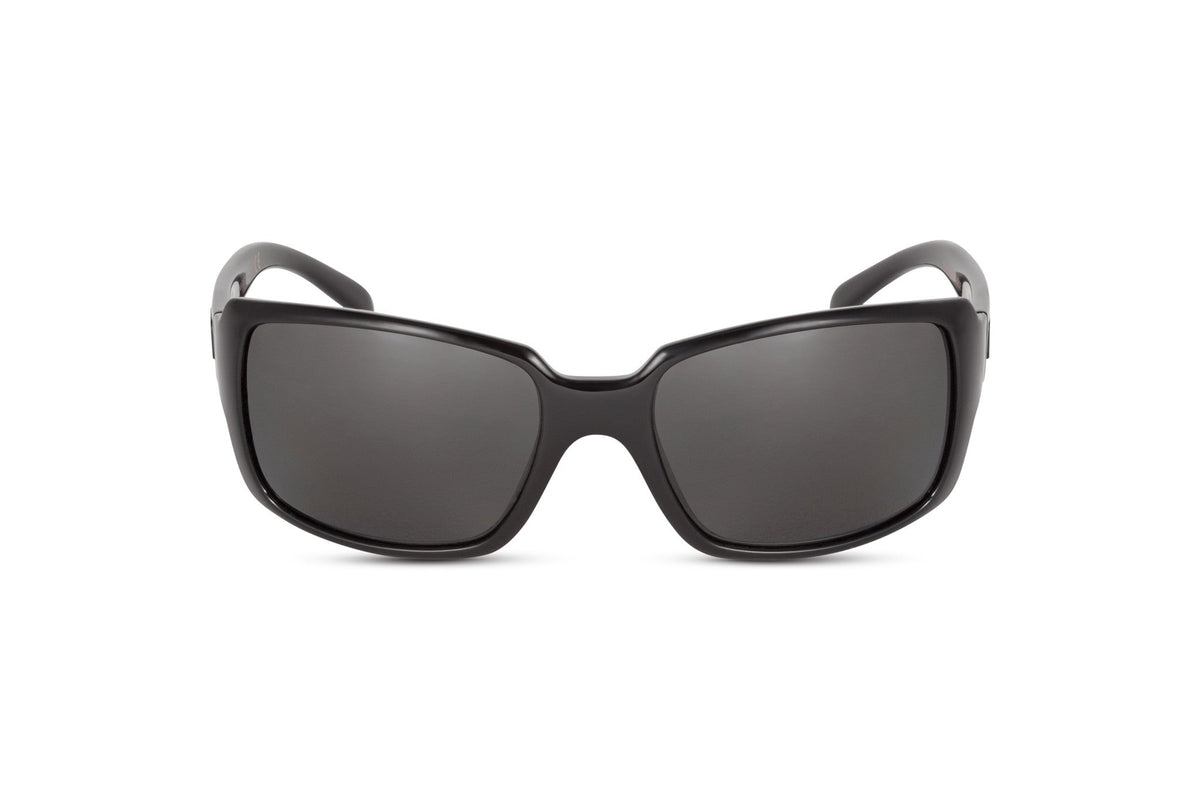 Sunglasses Stampede Blaze Orange, black frame with dark gray lenses on Tampa Home & Garden Store