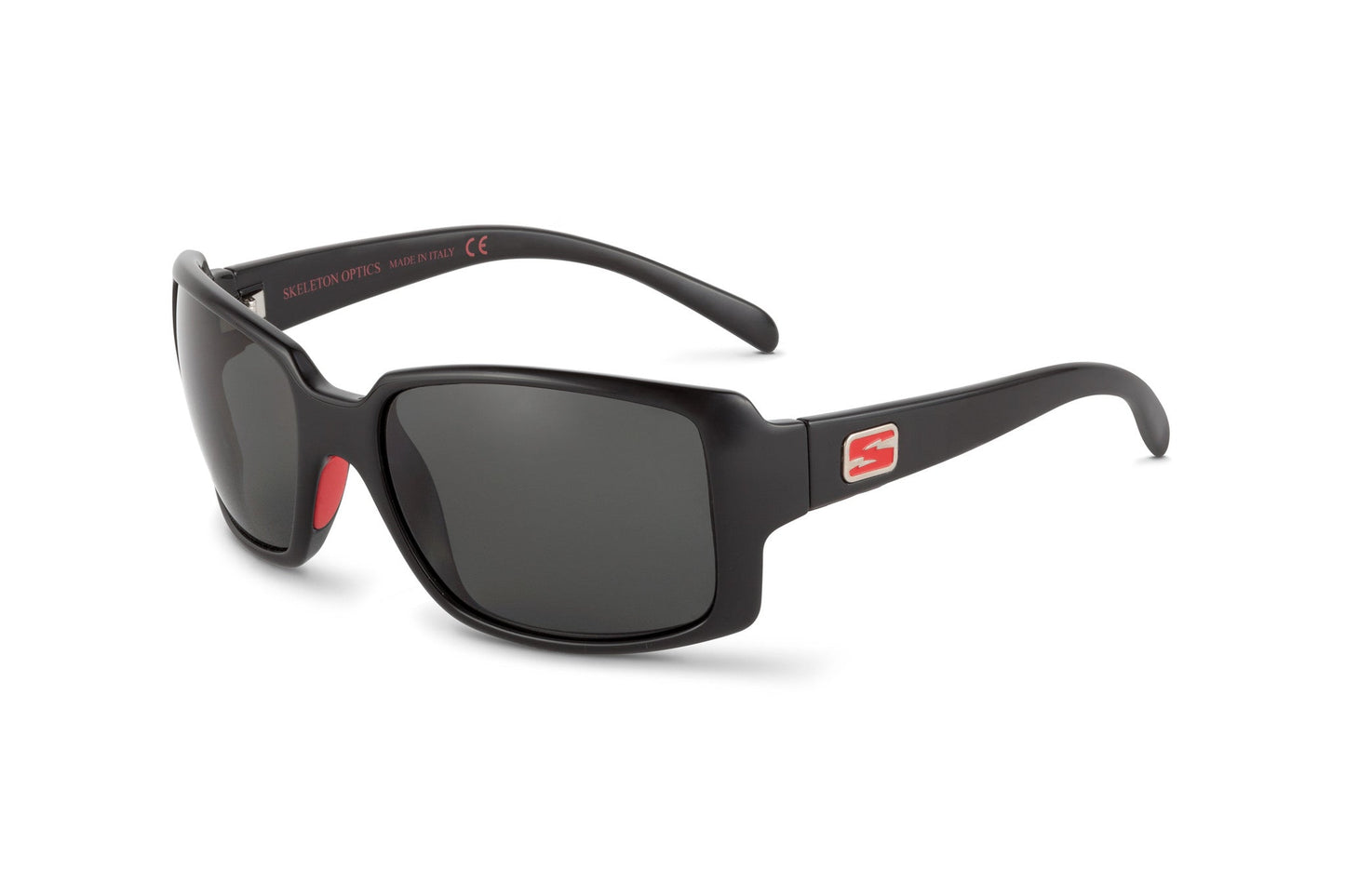 Sunglasses Stampede Red Skeleton Optics, black frame with red temple accents on Tampa Home & Garden Store