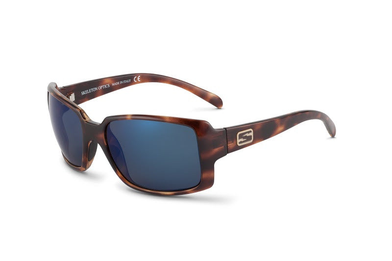 Stampede Tortoiseshell sunglasses by Skeleton Optics, tortoise frame with blue lenses on Tampa Home & Garden Store