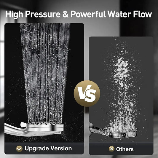 High Pressure Shower Head with Handheld & 10 Spray Modes, Stainless Steel Hose - Tampa Home & Garden Store