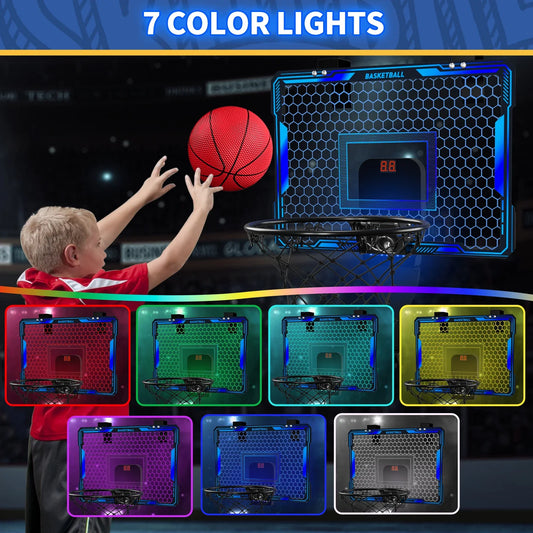 Wall-mounted mini basketball hoop for kids with 7 LED lights and 3 play modes FLIPSTYLEZLLC on Tampa Home & Garden Store