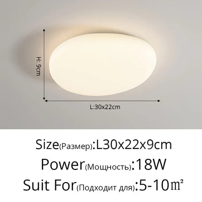 DecorBites Kids LED Ceiling Light, round white dome, dimmable 18W, size 30x22x9cm on Tampa Home & Garden Store