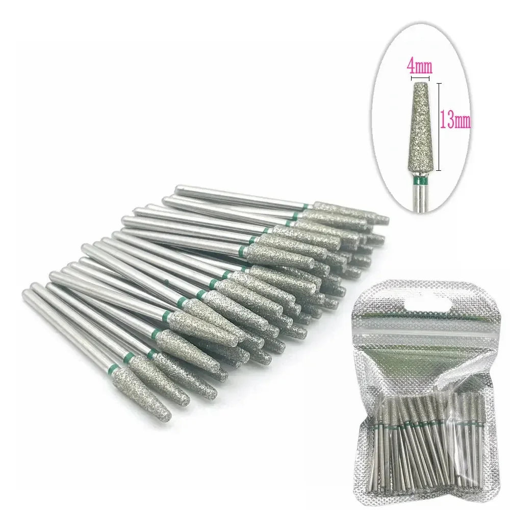 Silcy Skin 50pc diamond nail drill bit set for manicure, silver bits, storage pouch on Tampa Home & Garden Store