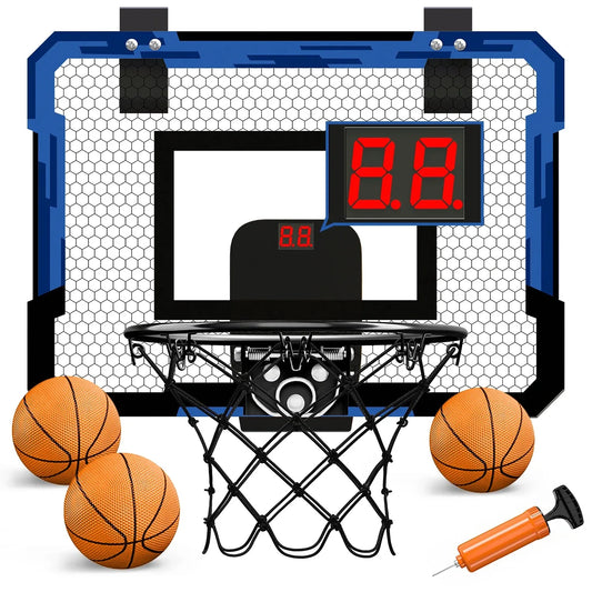 Ring basketball hoop wall-mounted with blue frame by FLIPSTYLEZLLC and three basketballs on Tampa Home & Garden Store