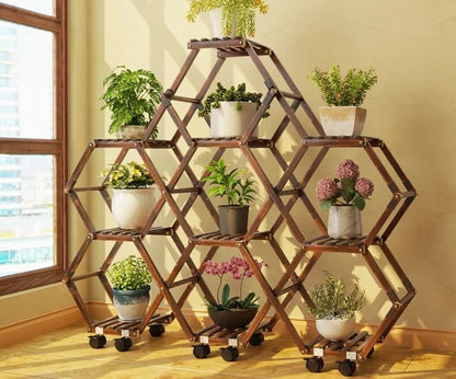 Solid Wood Plant Stand for Garden and Patio