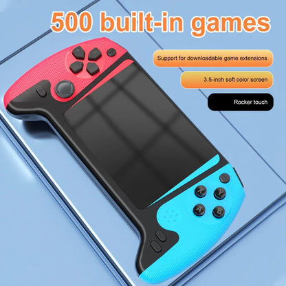 Portable game console with 3.5-inch LCD, red & blue controllers, FLIPSTYLEZLLC 500 built-in games on Tampa Home & Garden Store