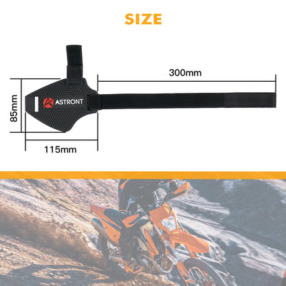 Motorcycle shift pad shifter cover with Astront logo and black strap on Tampa Home & Garden Store