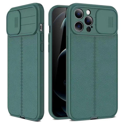 Lux Leather Black Shockproof Case for iPhone