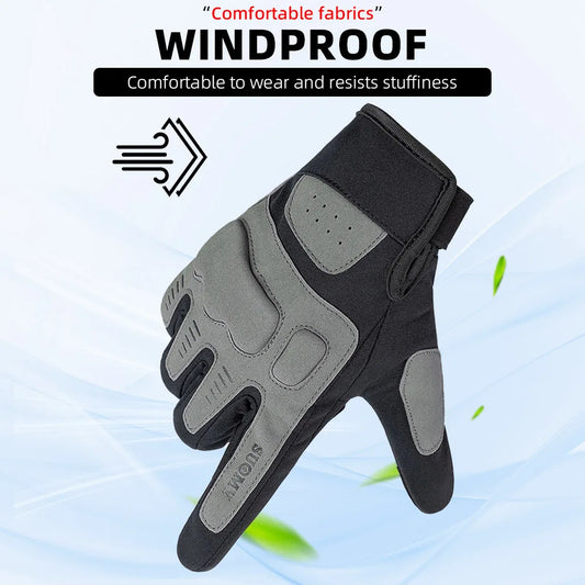 Three-color windproof motorcycle gloves by BikerZoneZ with anti-collision non-slip design on Tampa Home & Garden Store