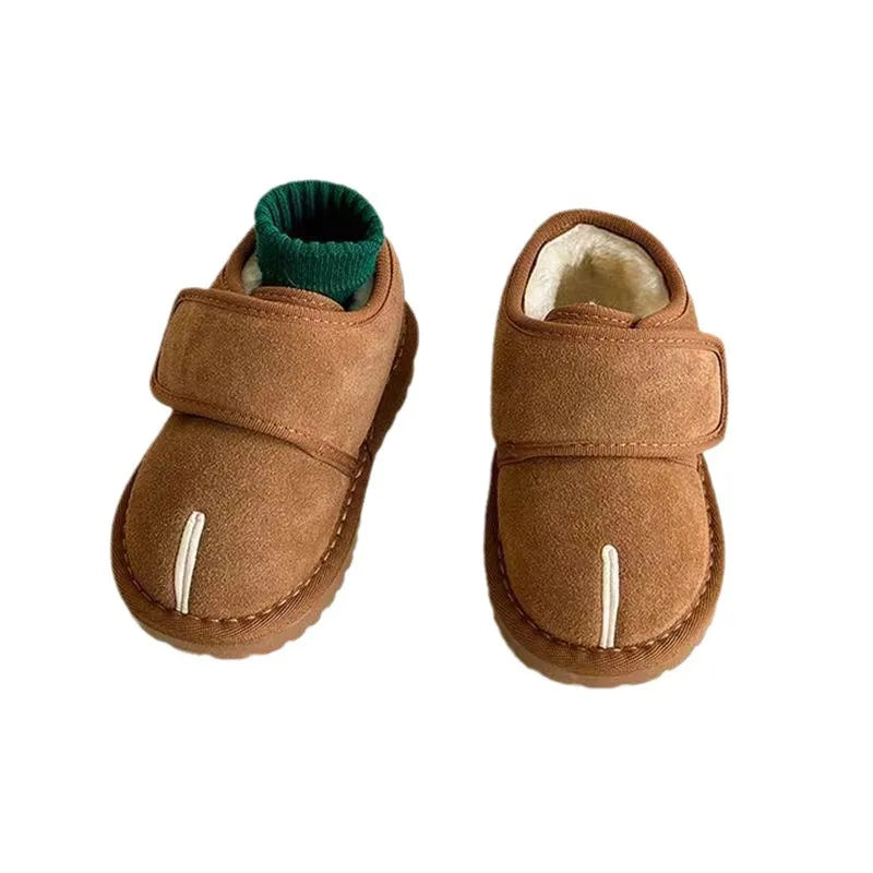 Kids Snow Boots UpTrend Deals brown faux suede with warm plush lining pair anti-slip on Tampa Home & Garden Store