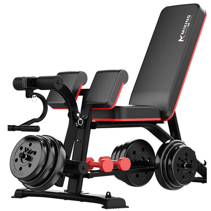 UpTrend Deals adjustable weightlifting bench with incline and leg extension, black and red trim on Tampa Home & Garden Store