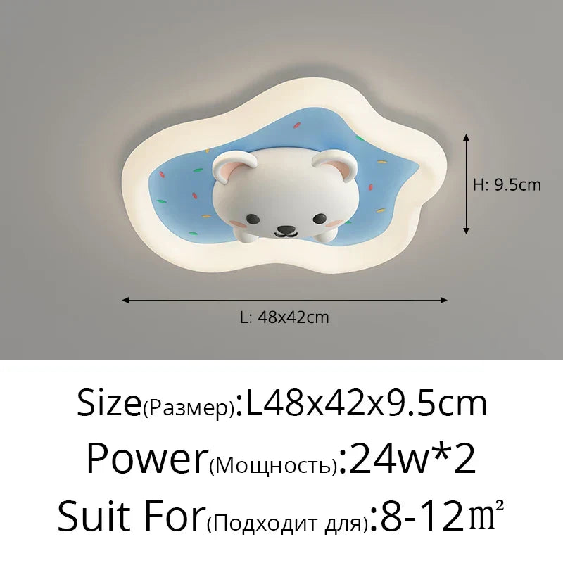 Decorbites Kids Room Ceiling Light bear cloud with blue interior white frame on Tampa Home & Garden Store