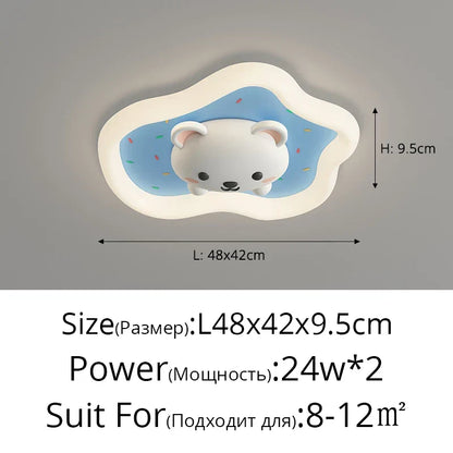 Decorbites Kids Room Ceiling Light bear cloud with blue interior white frame on Tampa Home & Garden Store
