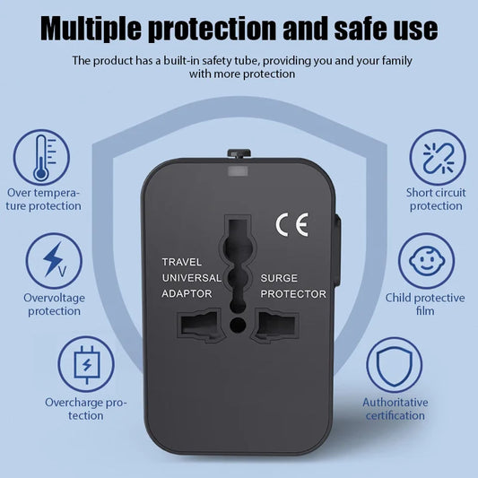Universal Travel Adapter EU UK US AU Plug Converter Dual USB Power Charger - Tampa Home & Garden Store