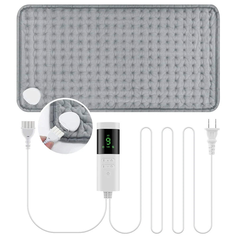 Electric heating pad 30x60 cm for back neck; washable, Silcy Skin, 4 timer, 9 heat levels on Tampa Home & Garden Store