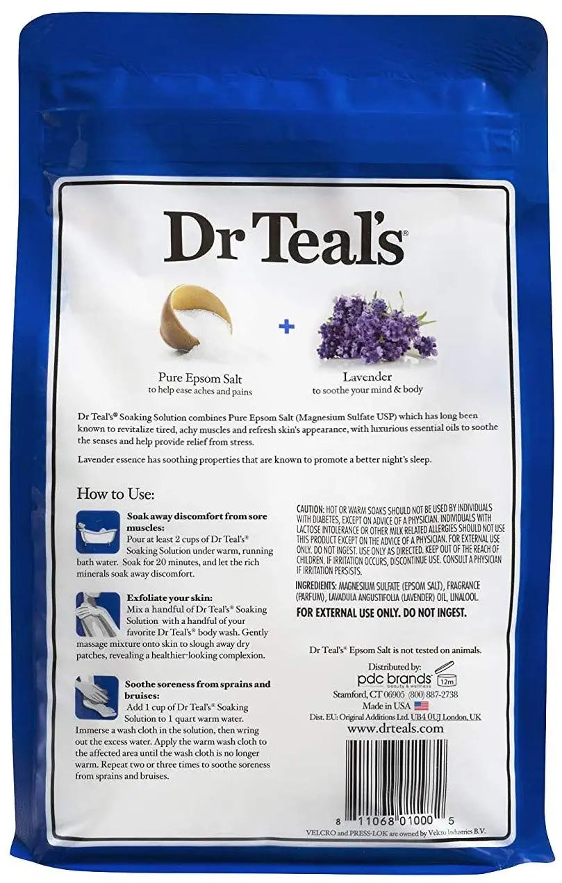 Dr Teal's Epsom Salt Bath Soaking Solution with eucalyptus and lavender, 2-pack 3lb bags on Tampa Home & Garden Store