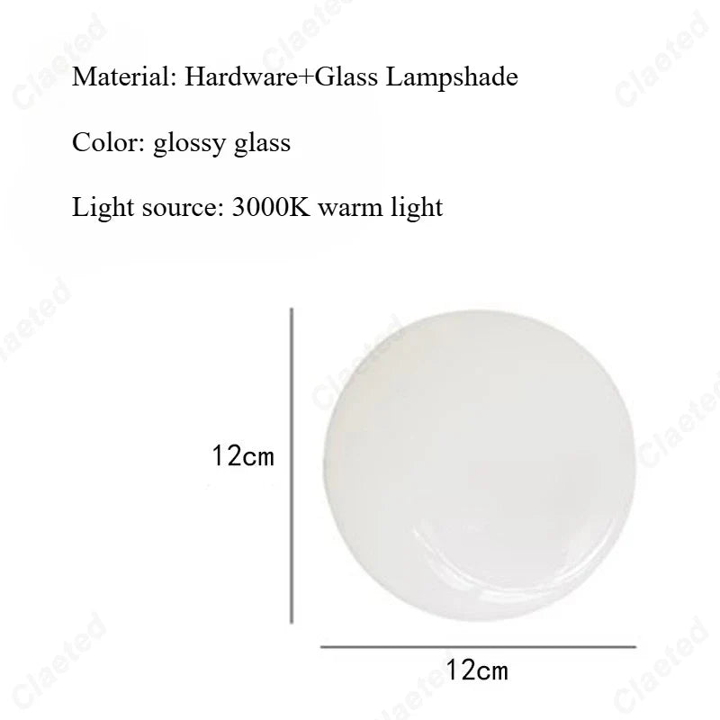 Perfecsy European Modern Minimalist LED Cream Wind Ball Wall Lamp with glossy glass, 12cm globe on Tampa Home & Garden Store