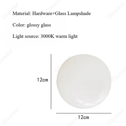 Perfecsy European Modern Minimalist LED Cream Wind Ball Wall Lamp with glossy glass, 12cm globe on Tampa Home & Garden Store