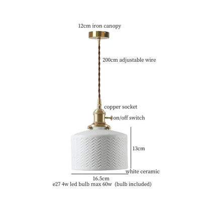 DecorBites Lotus Flower ceramic LED pendant lampshade white with brass canopy brown cord on Tampa Home & Garden Store