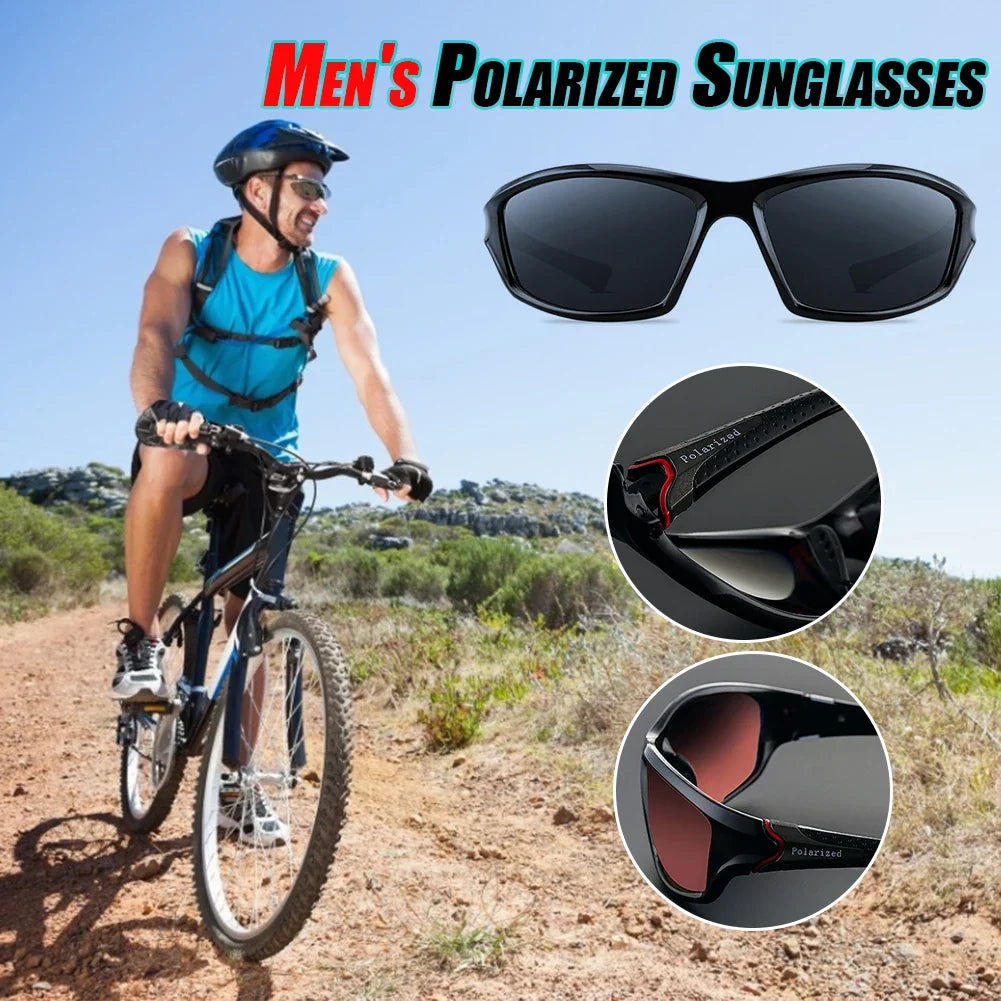 Polarized sunglasses BikerZoneZ black frame UV400 for outdoor sports with red accents on Tampa Home & Garden Store