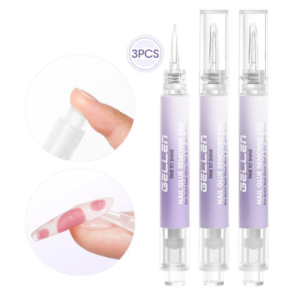 GELLEN Nail Glue Remover 40ml 3pc set, gentle odorless non-acetone formula Silcy Skin on Tampa Home & Garden Store