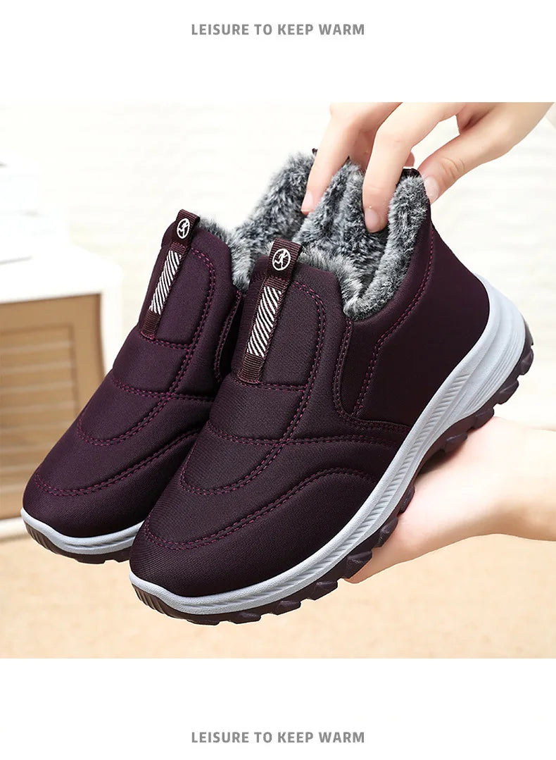 Women's Winter Snow Boots UpTrend Deals burgundy plush fur lining and non-slip outsole on Tampa Home & Garden Store