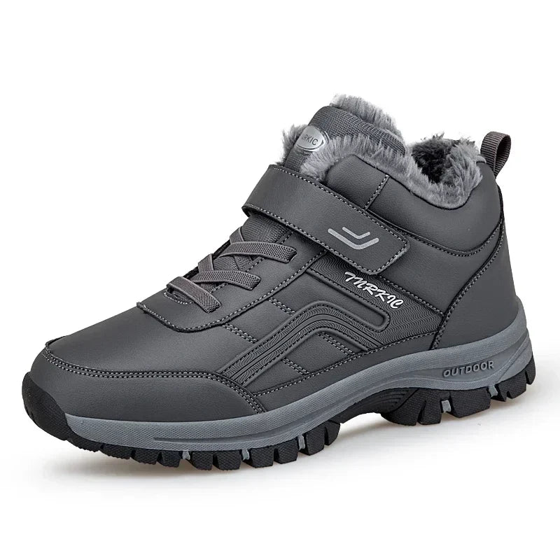 Winter boots for men UpTrend Deals, gray waterproof boot with faux fur lining on Tampa Home & Garden Store