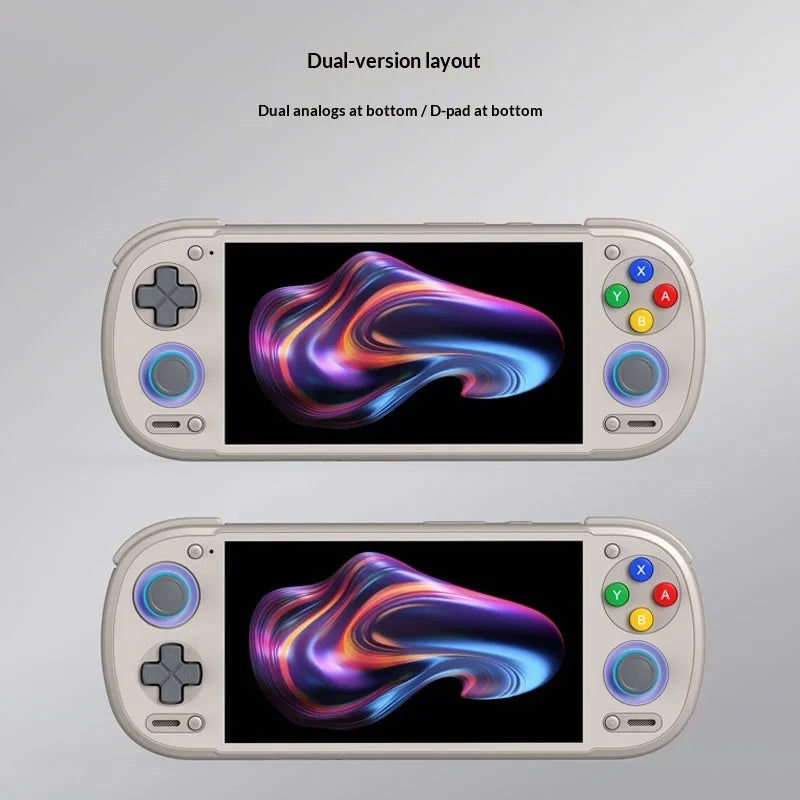 Retroid Pocket 6 handheld by FLIPSTYLEZLLC, cream color with blue sticks, 2 units on Tampa Home & Garden Store