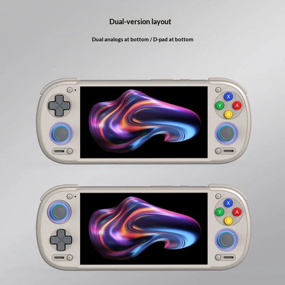 Retroid Pocket 6 handheld by FLIPSTYLEZLLC, cream color with blue sticks, 2 units on Tampa Home & Garden Store