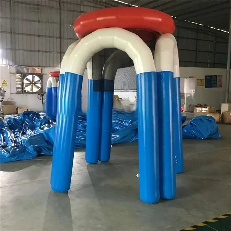 Iatable Giant Hoop Basketball Shooting inflatable game with blue pillars and red hoop on Tampa Home & Garden Store