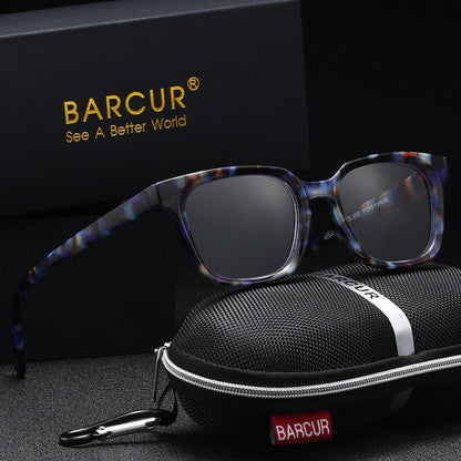 BARCUR square reading glasses with blue light blocking clear lenses in tortoiseshell frame on Tampa Home & Garden Store