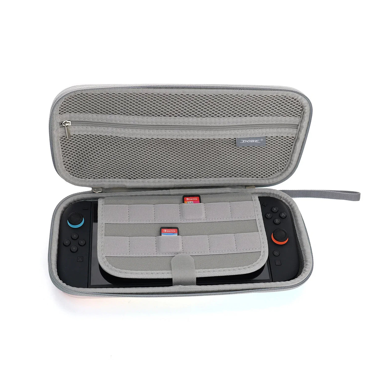 DOBE Switch 2 storage case with EVA hard shell, gray, 12 game card slots, portable travel bag on Tampa Home & Garden Store