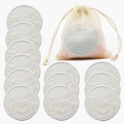 12pc reusable cotton pads makeup remover rounds, bamboo fabric, washable with mesh bag on Tampa Home & Garden Store