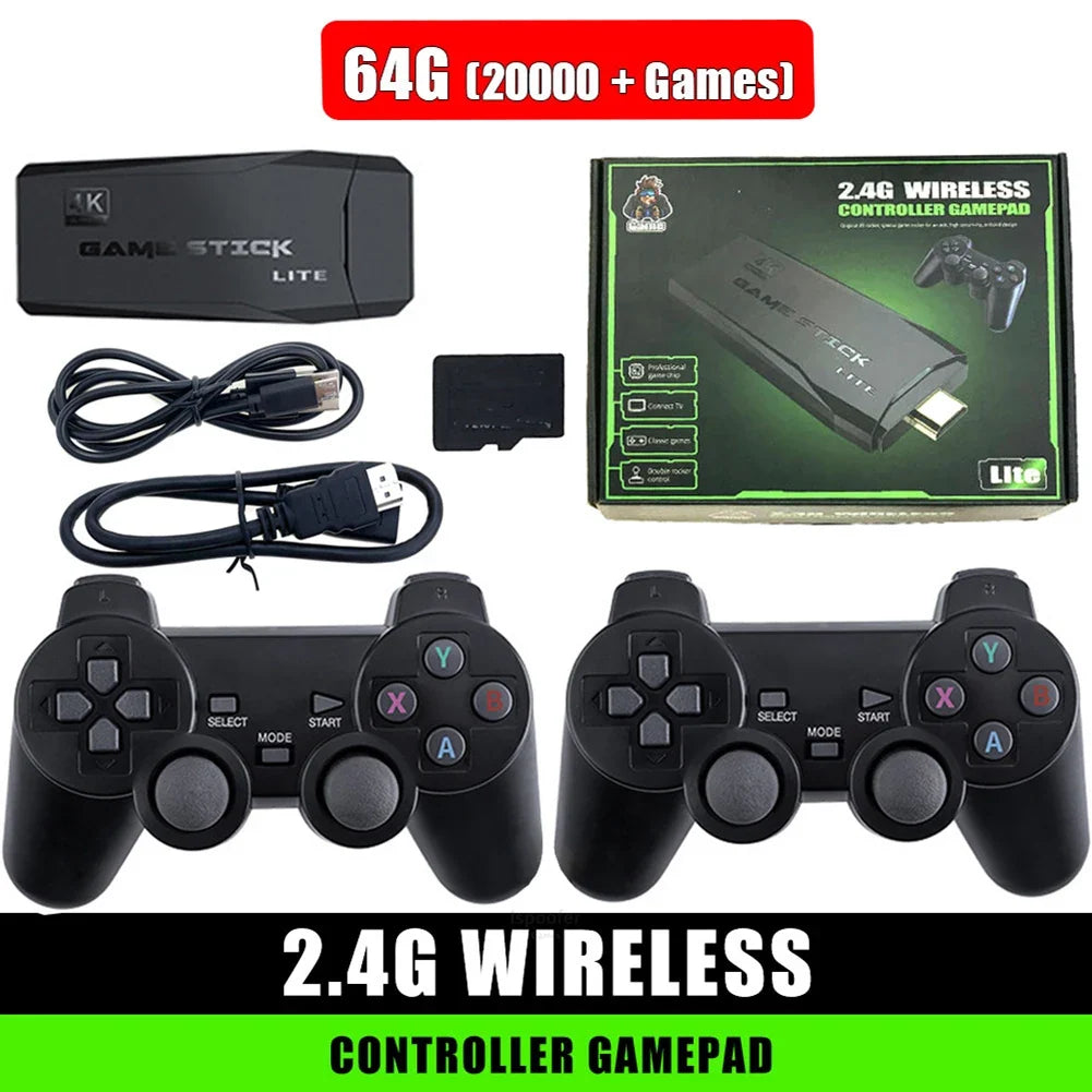 58000 Games handheld console bundle with 256GB 4K TV wireless gamepad, two black controllers on Tampa Home & Garden Store