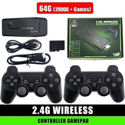 58000 Games handheld console bundle with 256GB 4K TV wireless gamepad, two black controllers on Tampa Home & Garden Store