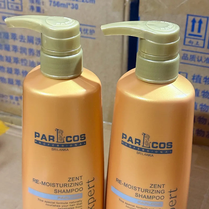 Parlcos Zent Re-moisturizing Shampoo two peach bottles with pump dispensers Sri Lanka brand on Tampa Home & Garden Store
