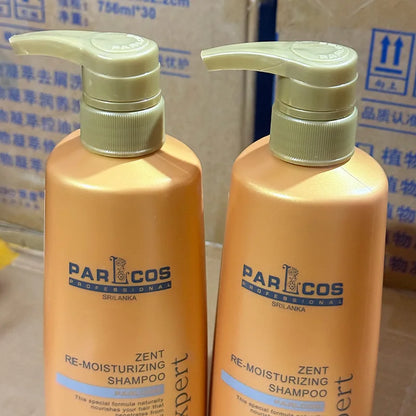 Parlcos Zent Re-moisturizing Shampoo two peach bottles with pump dispensers Sri Lanka brand on Tampa Home & Garden Store