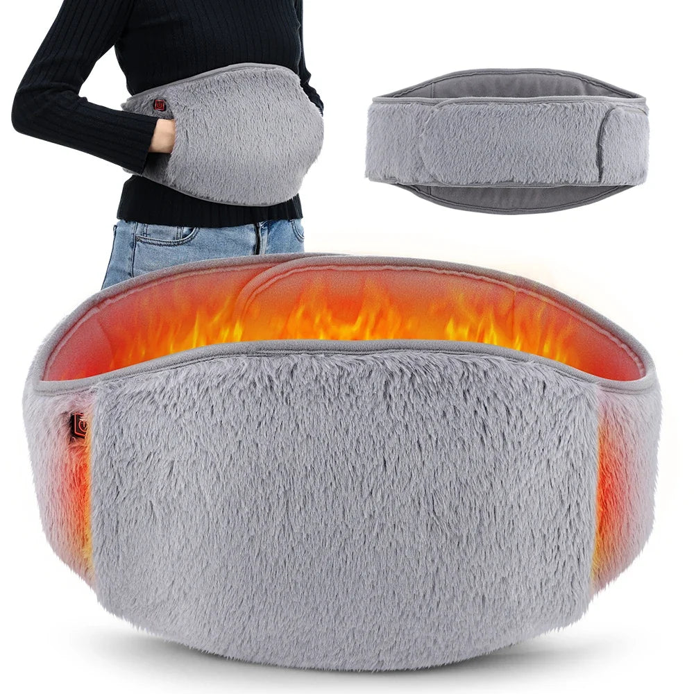 Silcy Skin graphene heating pad abdominal belt 3-level heat grey plush fabric USB rechargeable on Tampa Home & Garden Store