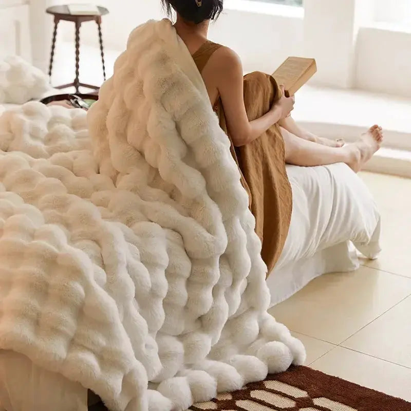 DecorBites Luxe Faux Fur Blanket for Bed and Sofa