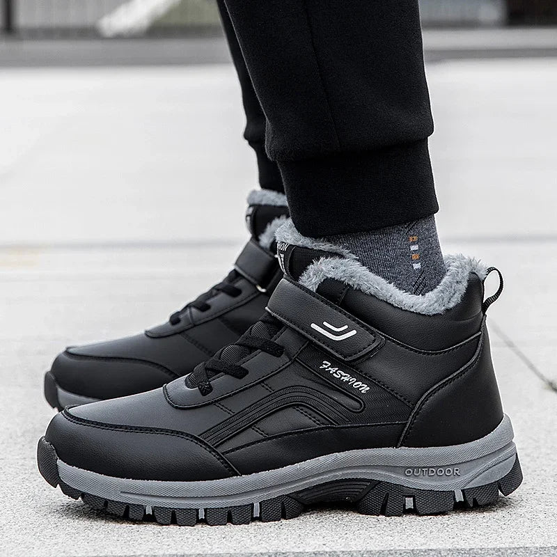 Mens Waterproof Winter Snow Boots pair with black and faux fur lining by UpTrend Deals on Tampa Home & Garden Store