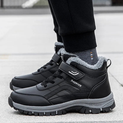 Mens Waterproof Winter Snow Boots pair with black and faux fur lining by UpTrend Deals on Tampa Home & Garden Store