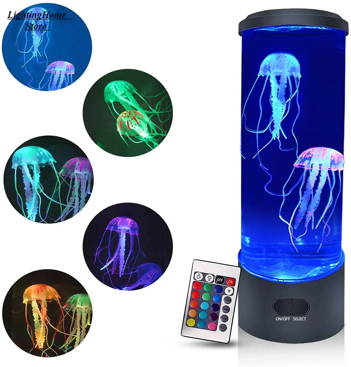 Perfecsy jellyfish lamp color-changing LED aquarium night light with remote on Tampa Home & Garden Store